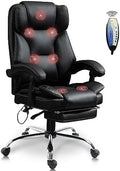 Black PU Leather Reclining Office Chair with Footrest Z3936