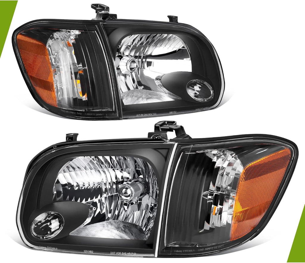 Headlight Assembly Black Housing Clear Lens N6729