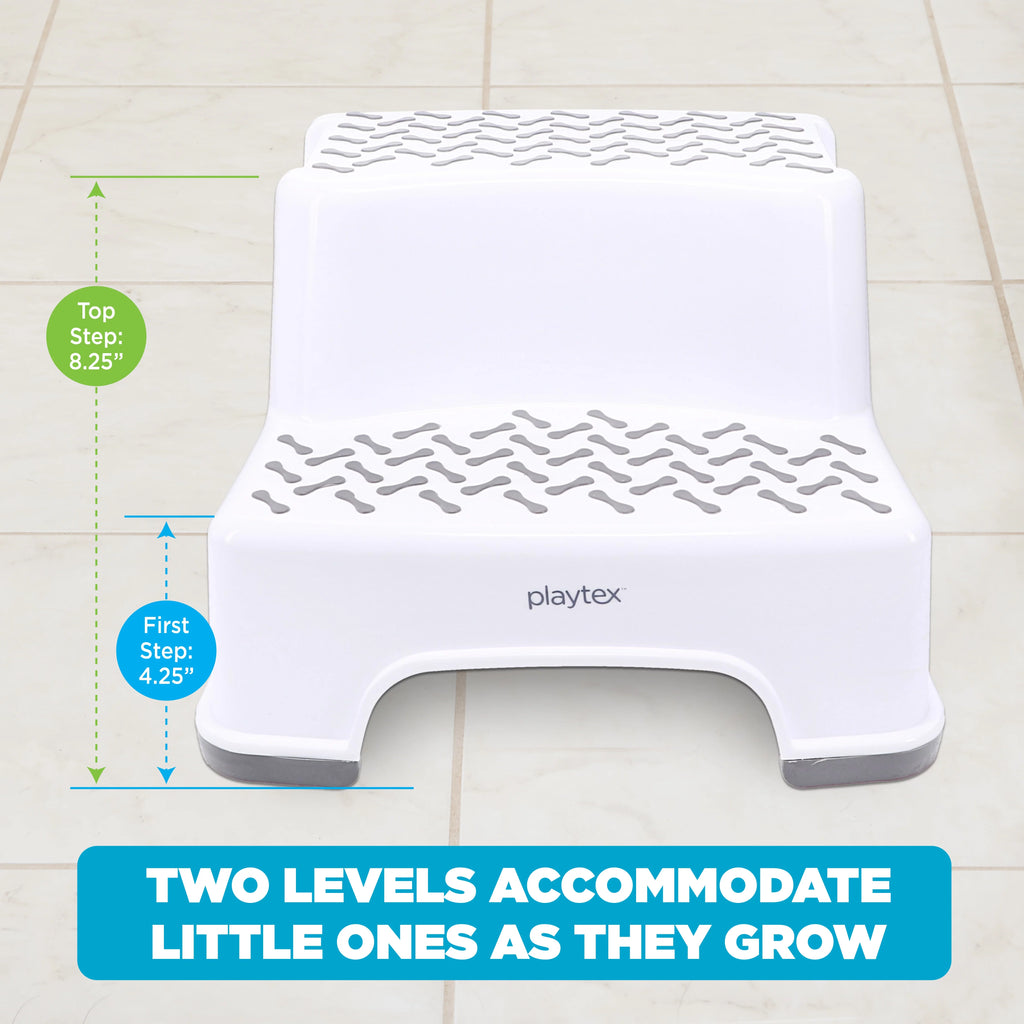 White 2-Tier Plastic Step Stool R1143