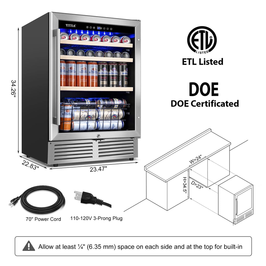 24'' 150-Cans Built-in Beverage Cooler P653
