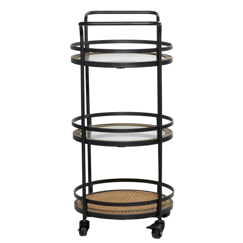 Brown Industrial Metal Bar Cart L55478