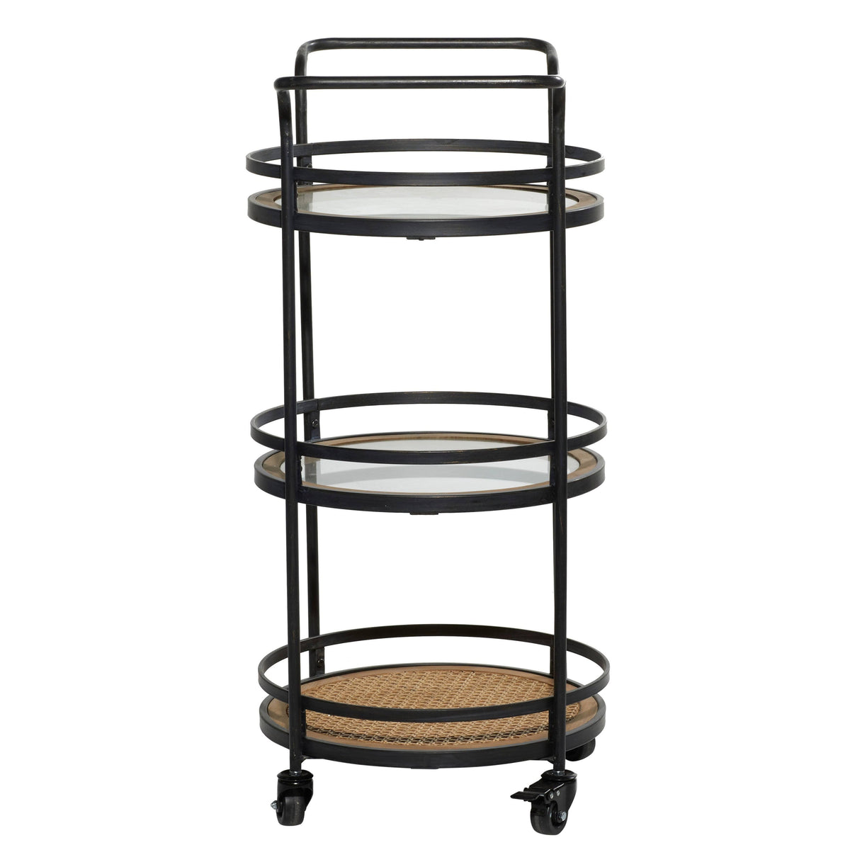 Brown Industrial Metal Bar Cart L55478