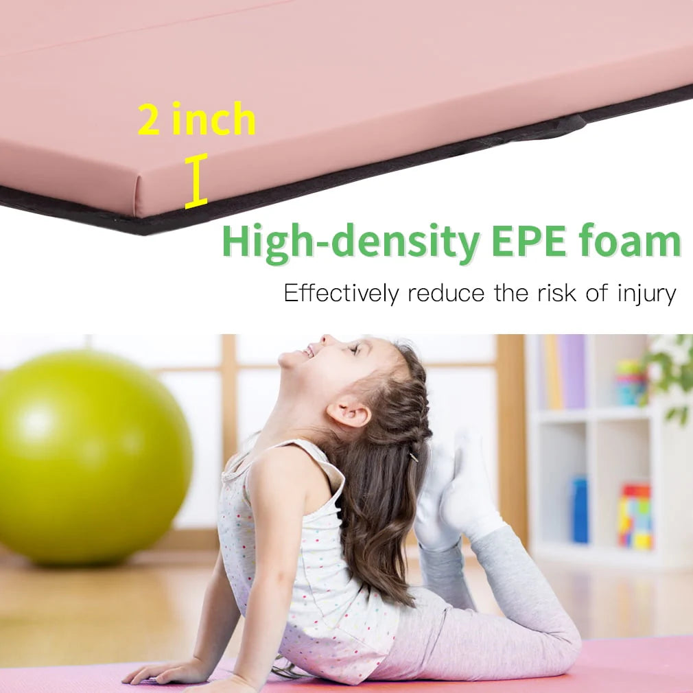 6'x4'x2" Thick 4 Folding Gymnastics Mat Y774