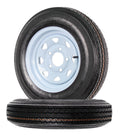 Two Trailer Tires On Rims 5.30-12 5 Hole White Spoke B490