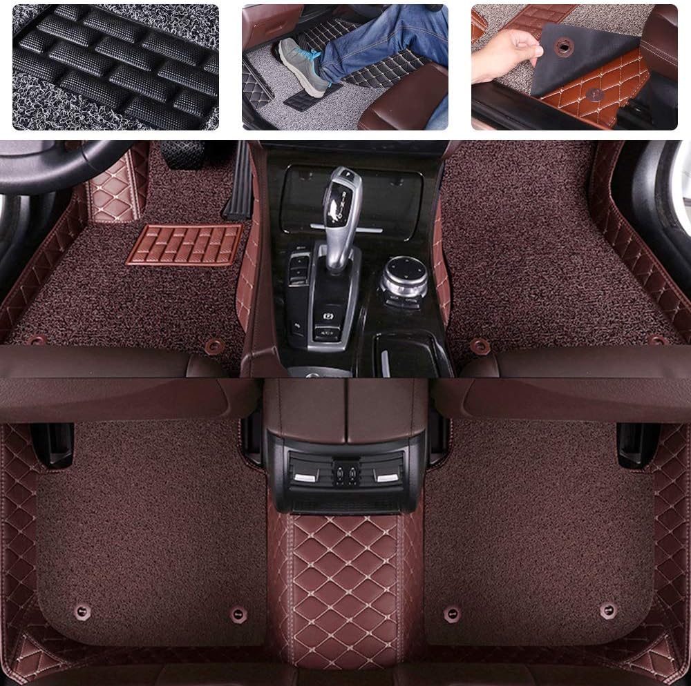 Double Layer Pu Leather & PVC Non-Slip Car Floor Mats F67587