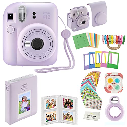 Lilac Purple Instant Camera with Case and Accessory Kit T4007