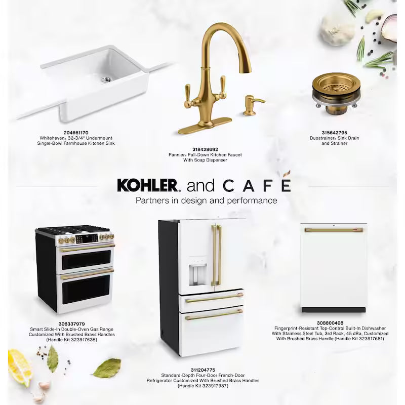 Refrigerator Handle Kit in Brushed Brass H34716
