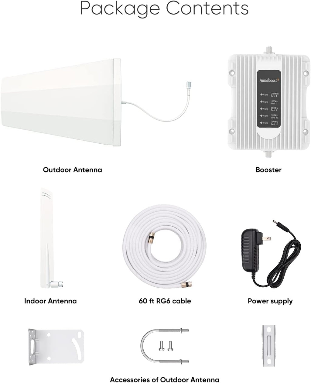Cell Phone Signal Booster Kit for Home Up to 2,500 sq ft, Boosts 3G/4G/5G LTE Data L6071