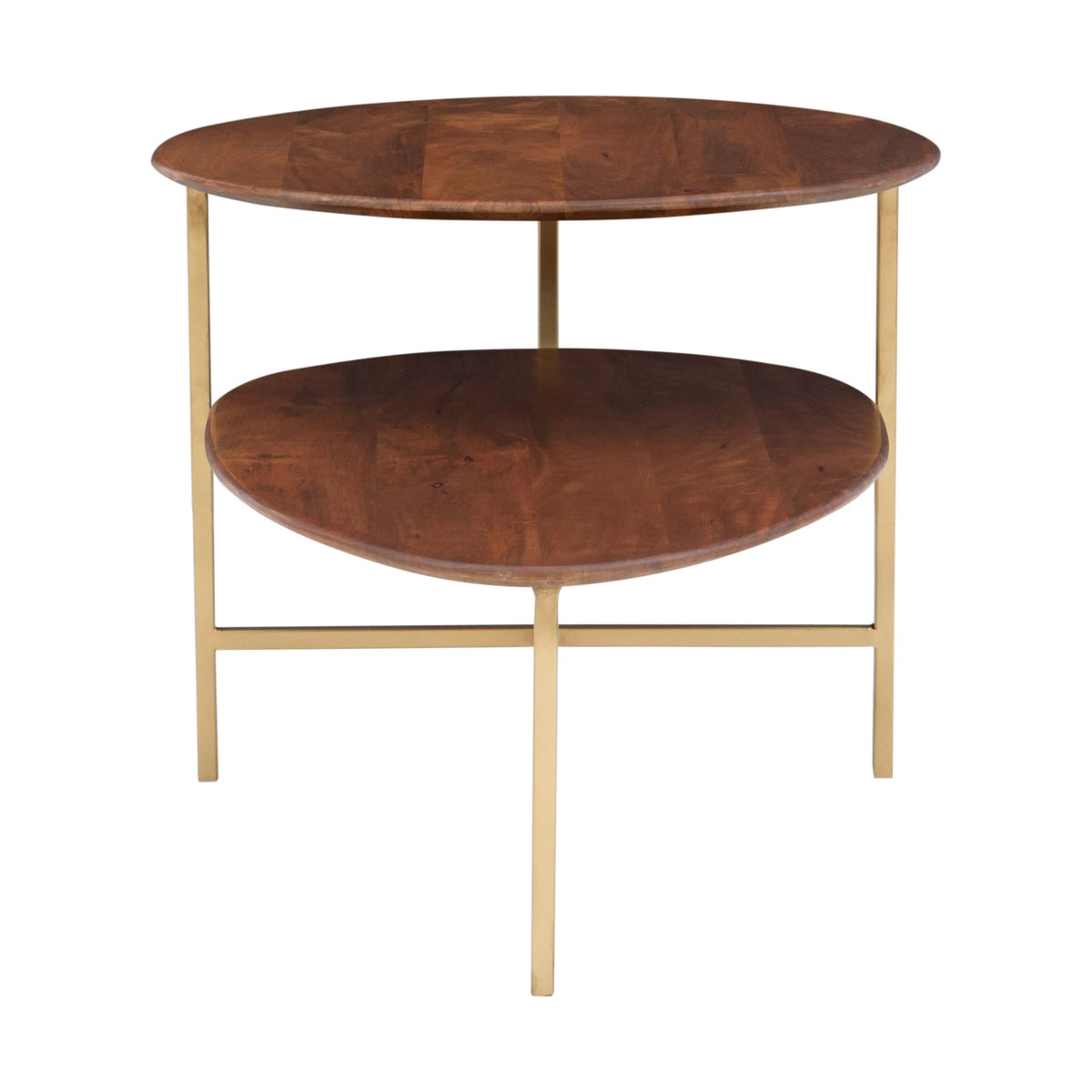 Walnut Wood 2-tier Oval Coffee Table E531