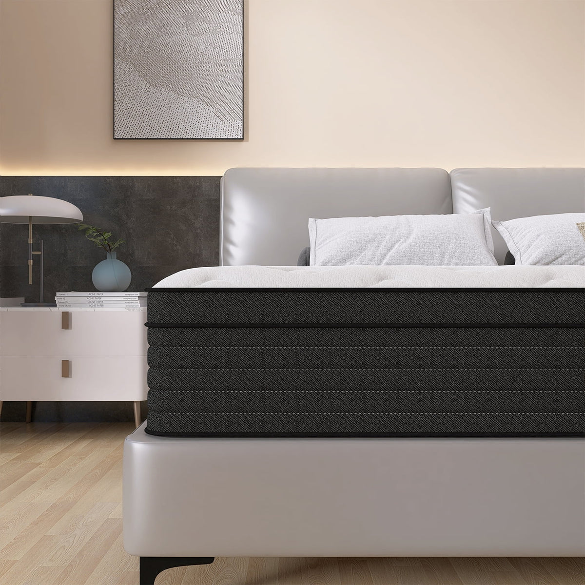Queen 14 Inch Memory Foam Pocket Spring Medium Firm Mattress L93085
