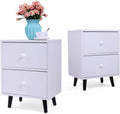 White 2 Drawer Wood Nightstand X695