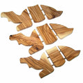 Hand Carved Olive Wood Trivet Set (6.5, 9 and 11 inch) B490919