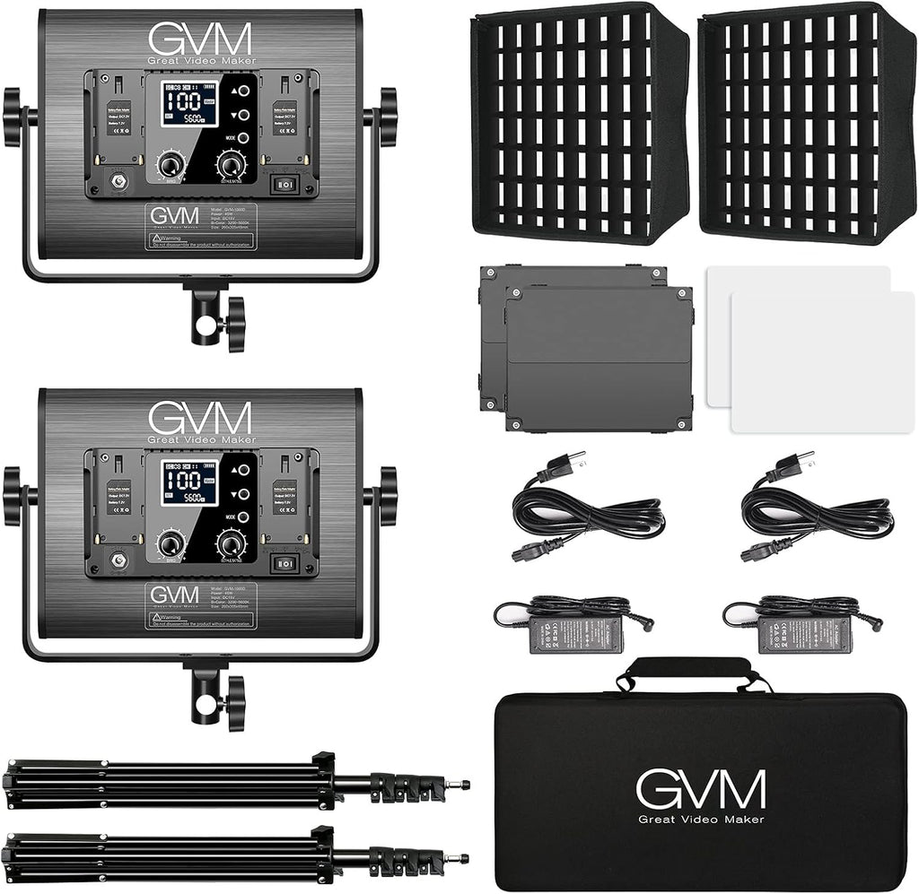 RGB LED Video Light with 2 Softboxes, Photography Lighting Kit B251