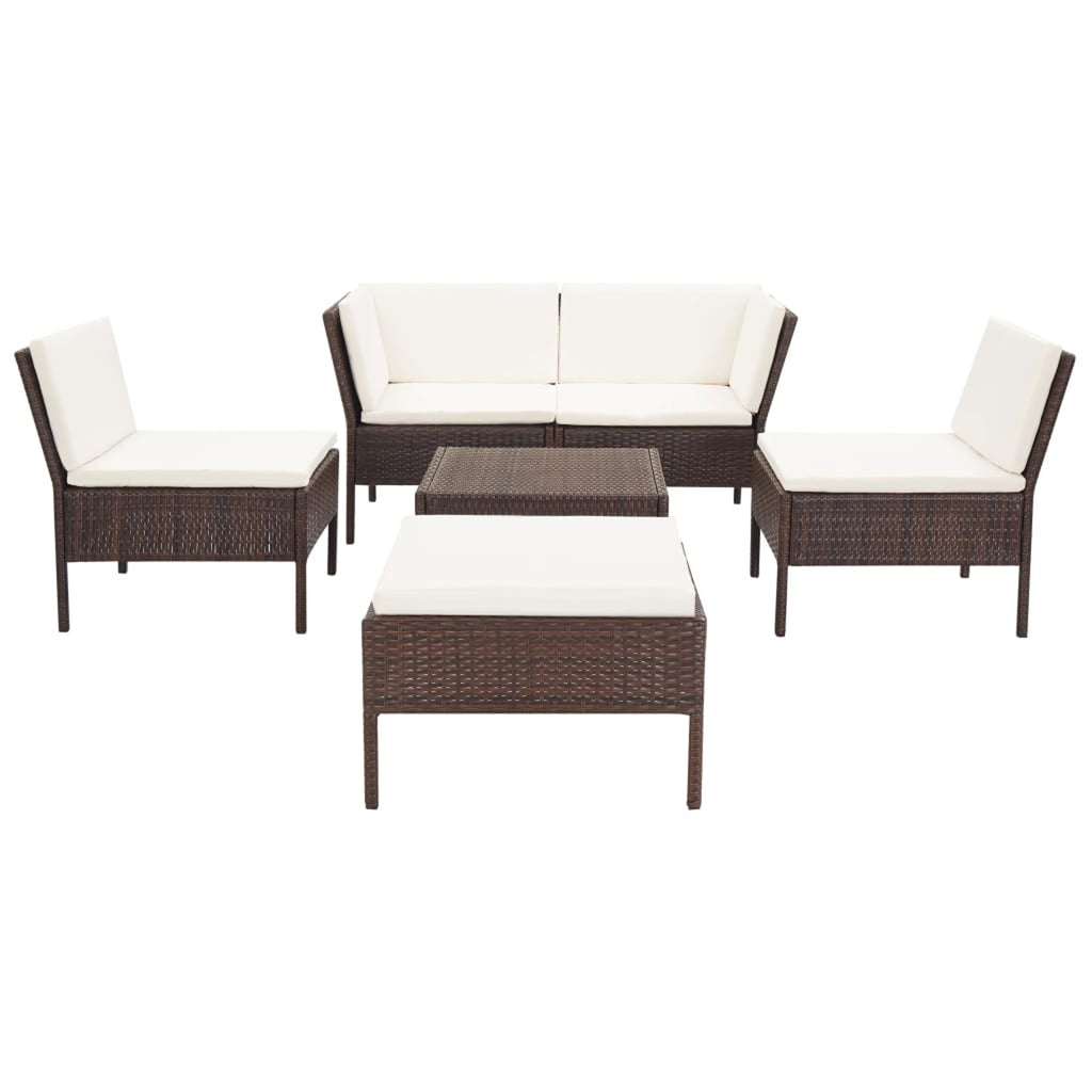 6 Piece Outdoor Sectional Set with Coffee Table Ottoman H505251