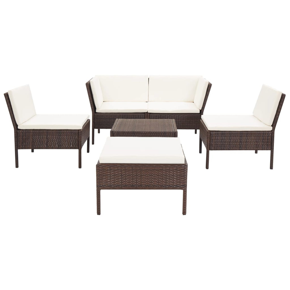 6 Piece Outdoor Sectional Set with Coffee Table Ottoman H505251
