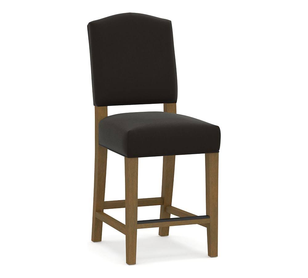 Belgian Gray Frame Performance Everydayvelvet Smoke Non Tufted Counter Height Bar Stool I915