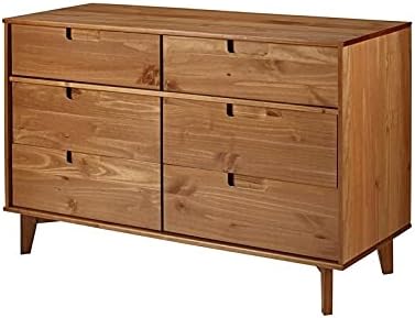 6 Drawer Pine Wood Double Dresser U38672