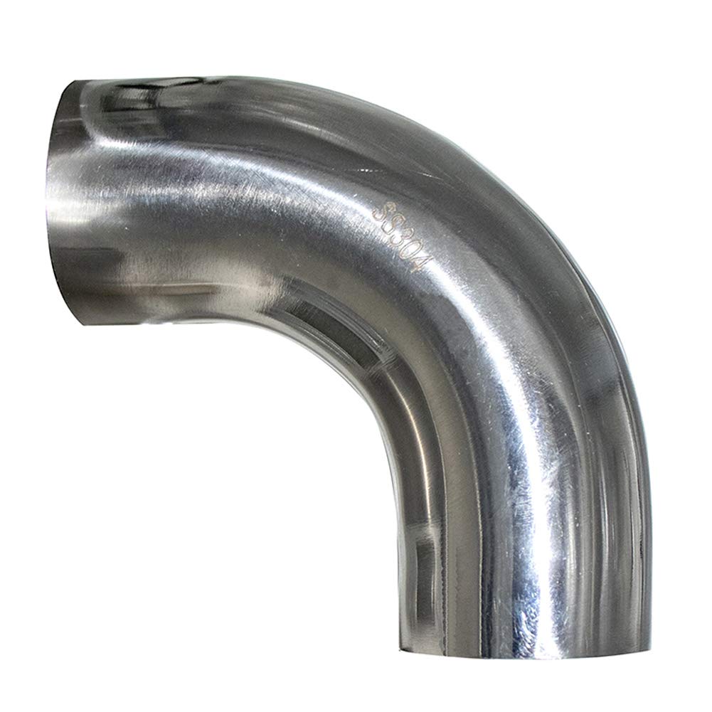 Stainless 4" 90 Degree Mandrel Bend Elbow 14GA .078" Wall 1.5" Leg SS304 Pack of 2 T82536