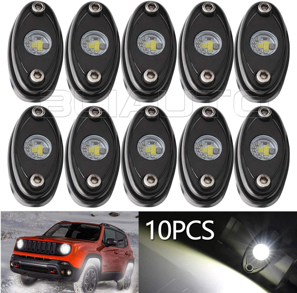 White 10PCS Waterproof LED Rock Light Pods Y40361