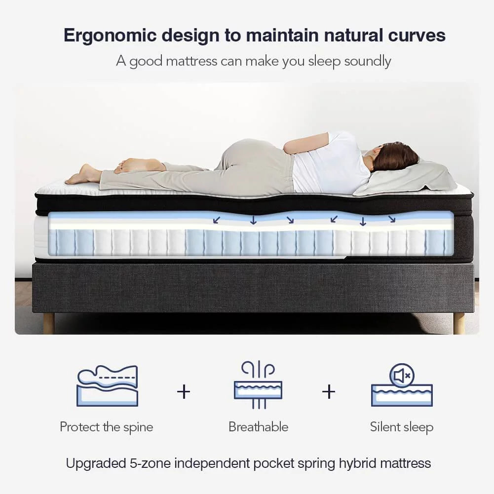 Queen Size 12-Inch Hybrid Memory Foam Innerspring Mattress R4937
