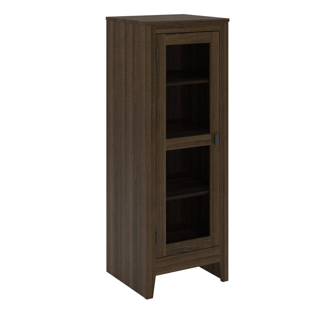 Dark Oak Storage Cabinet with Mesh Door Z478972