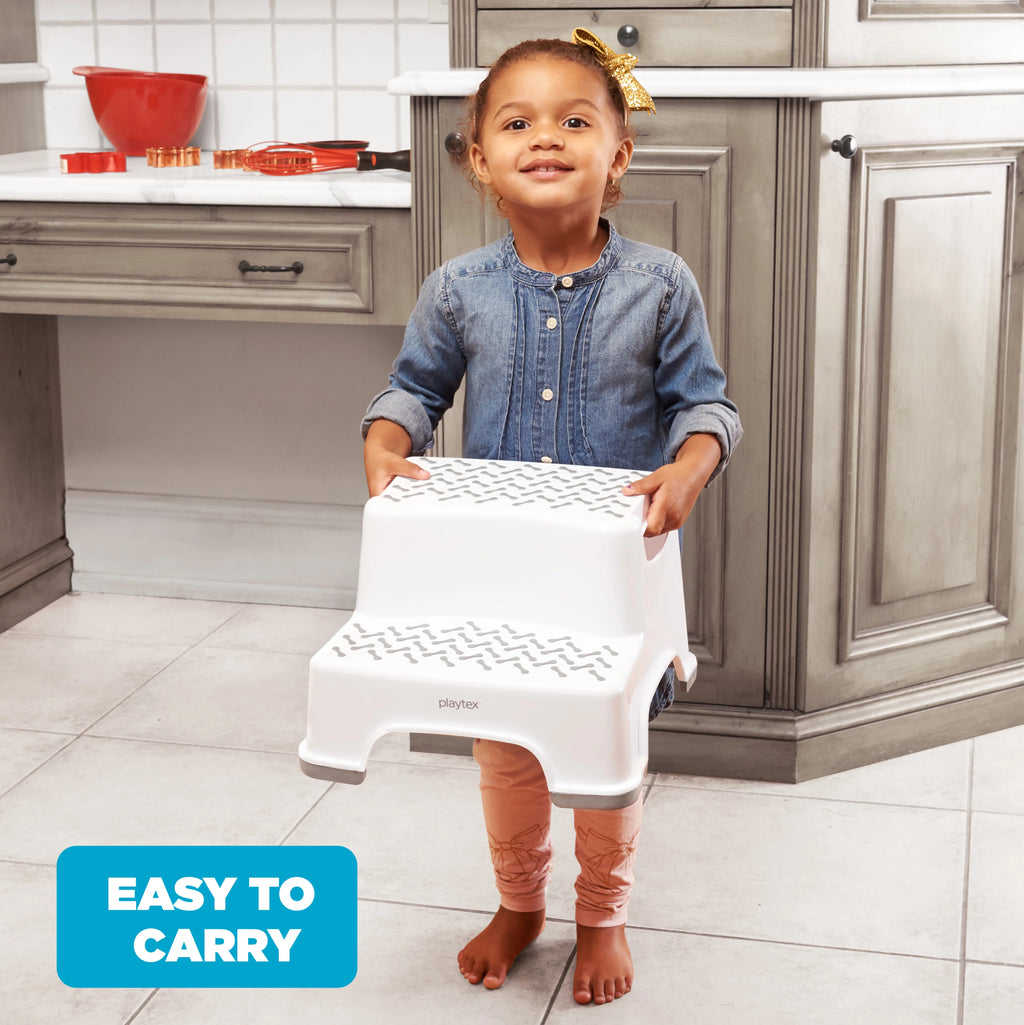 White 2-Tier Plastic Step Stool R1143