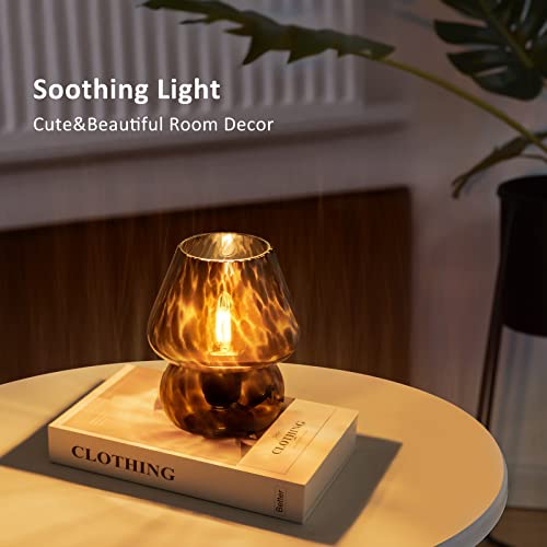 Pink Glass Dimmable Mushroom Table Lamp A3334