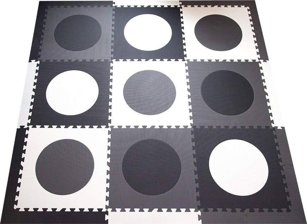 Interlocking Foam Playmat Black Gray White 78" x 78" R591