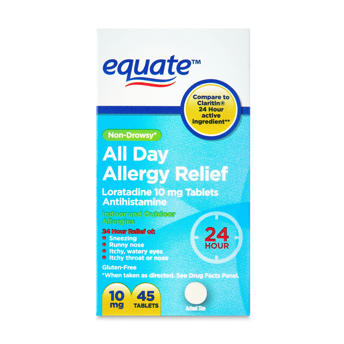 Loratadine Tablets 10 mg Antihistamine 45 Count K931547