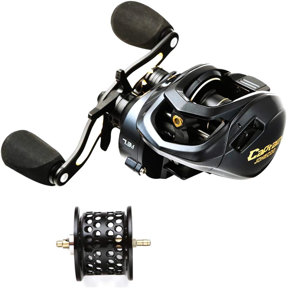 Baitcasting Reel 17.6LB Max Drag Carbon Fiber 11+1 Magnet Brake System Casting Reel Pack of 2 V44324