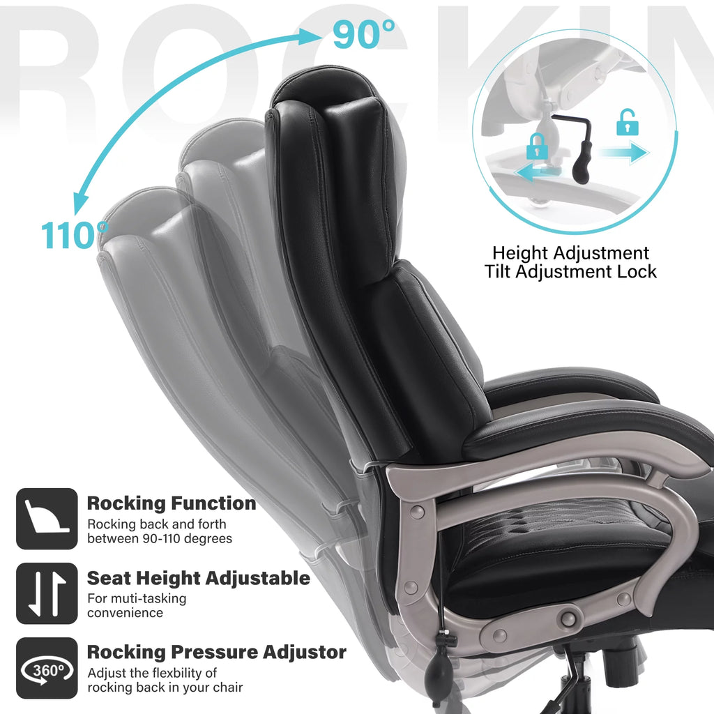 Big and Tall Ergonomic High Back Leather Office Chair 400lbs F6935