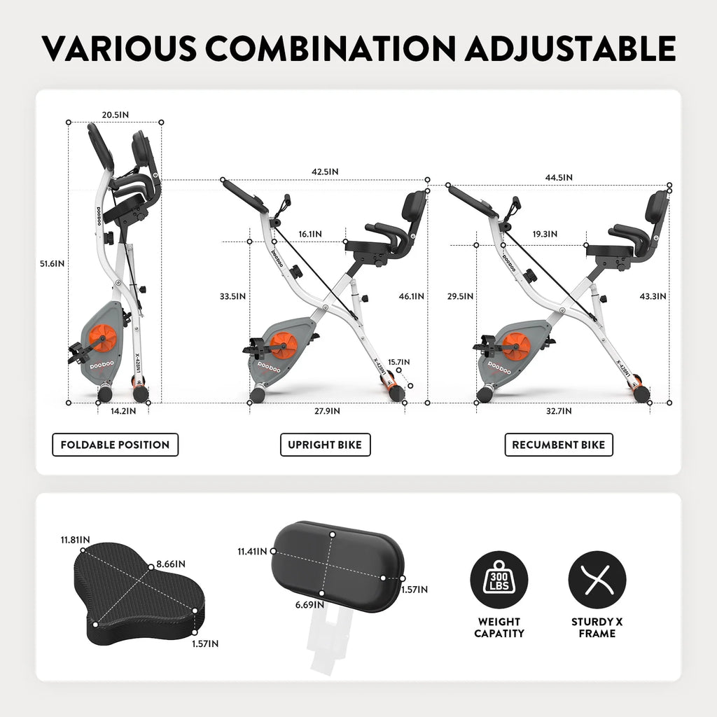 Folding Exercise Bike with 8 Level Adjustable Magnetic Resistance P86997