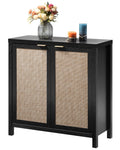 Set of 2 Rattan Cabinet with Doors D40400