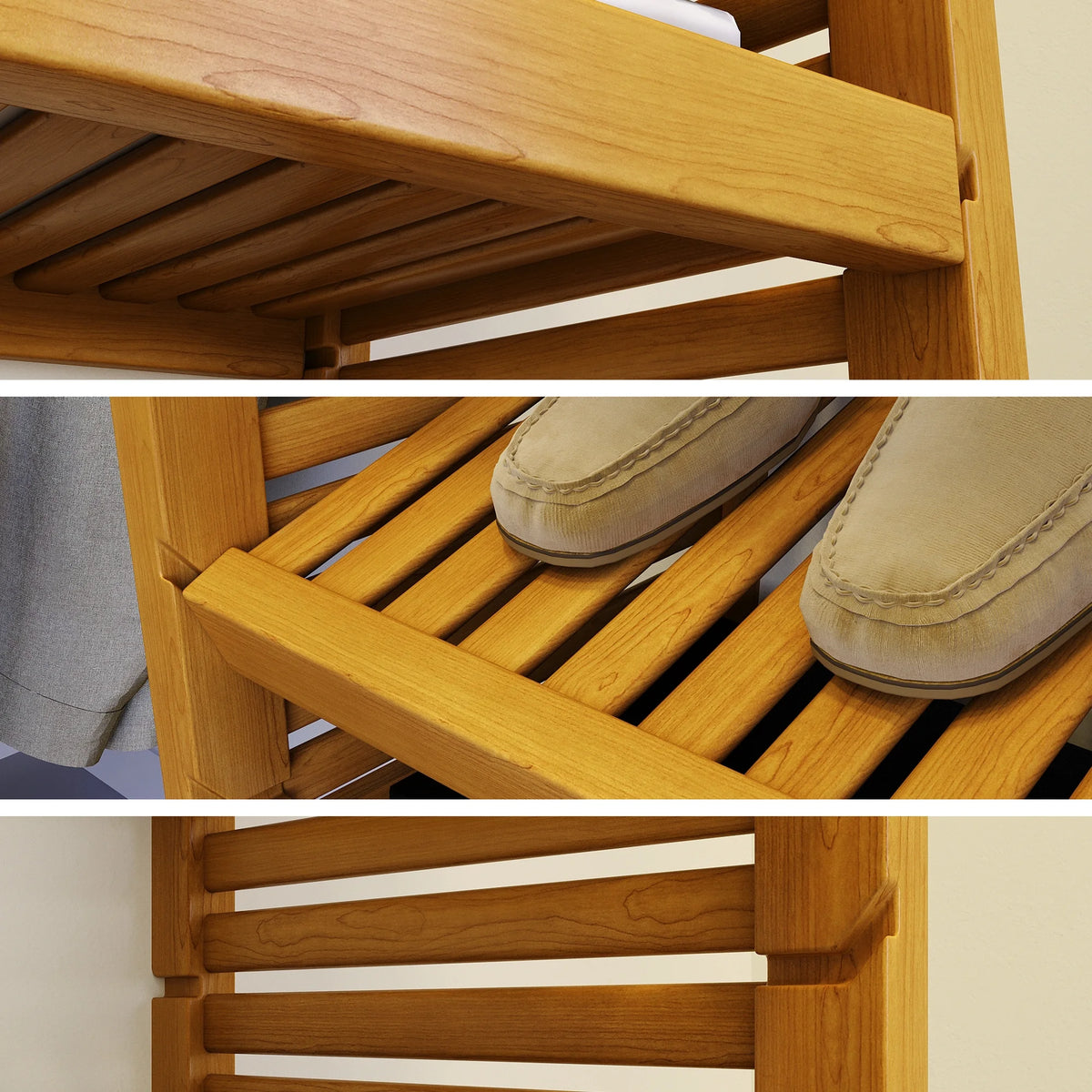Wood Reach-In Closet System Honey Maple Finish X64593