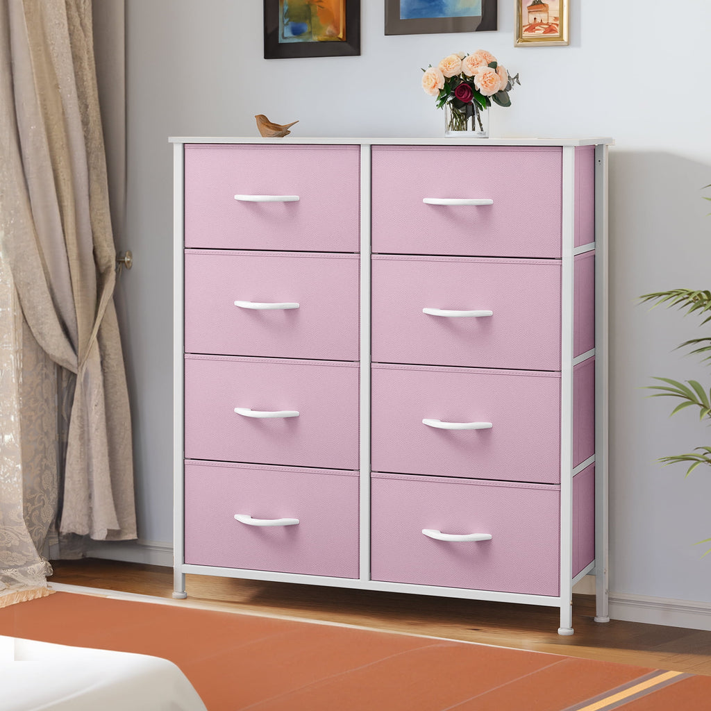 Black 8 Drawer Fabric Dresser N8679