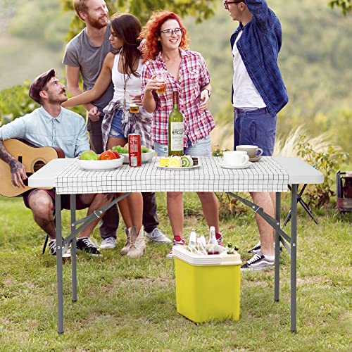 6 ft White Plastic Folding Table with Steel Legs G30152