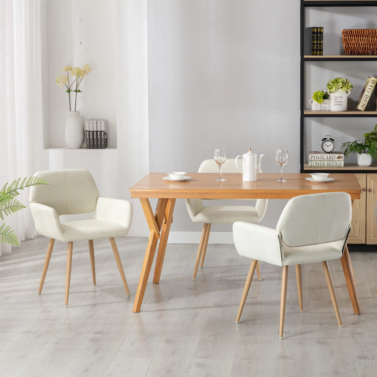Modern Upholstered Accent Chairs with Metal Legs R349