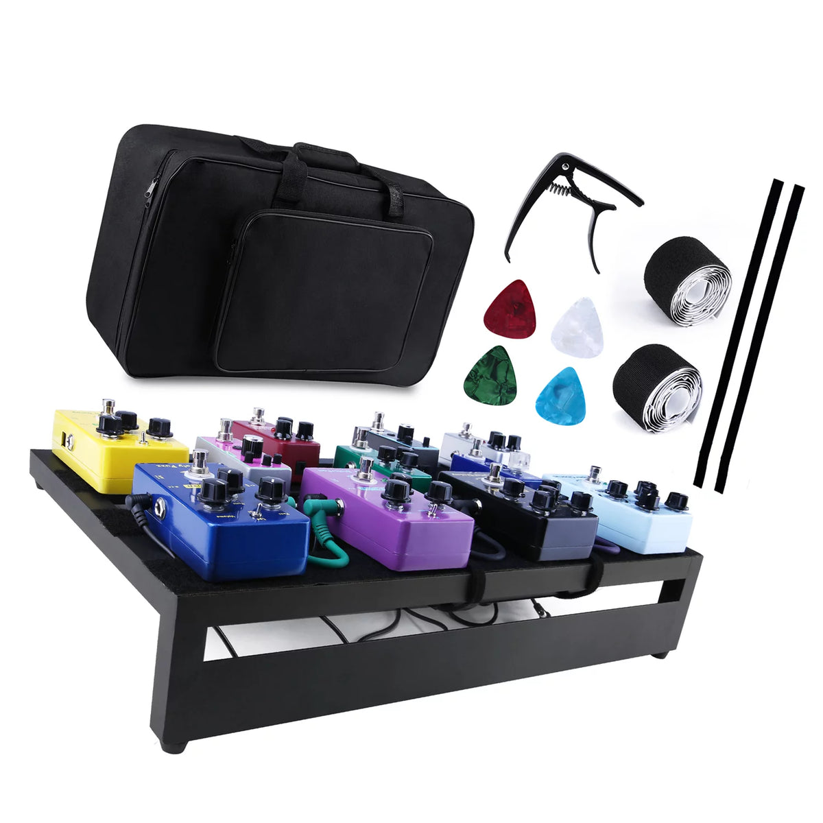 Large Aluminum Alloy Guitar Effect Pedal Board with Carry Bag A336492