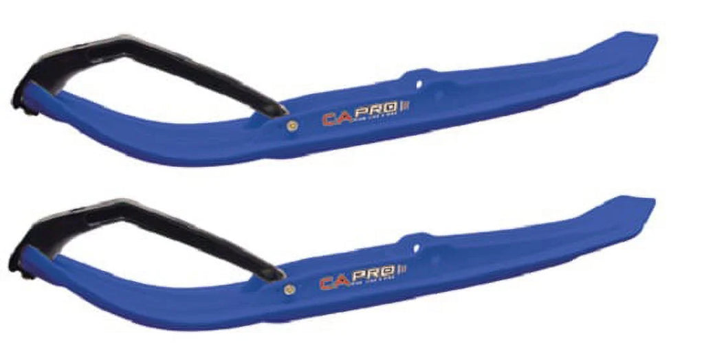 Blue MTX Snowmobile Skis with 4" Round Bars Complete Kit W60750