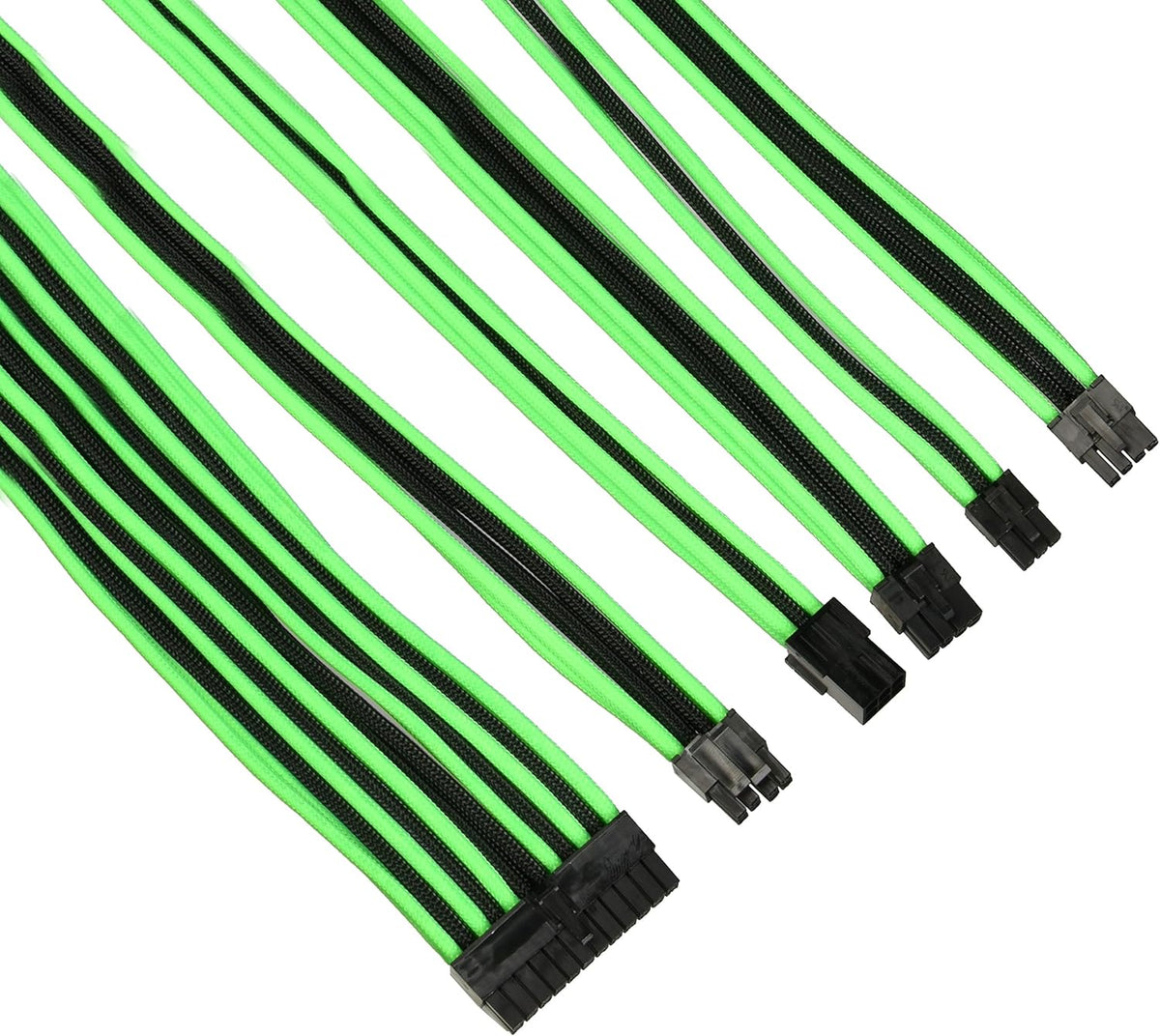 Sleeve Extension Power Supply Cable Kit ATX/EPS/8-pin PCI-E/6-pin PCI-E with Combs, Yellow/Black Y5304