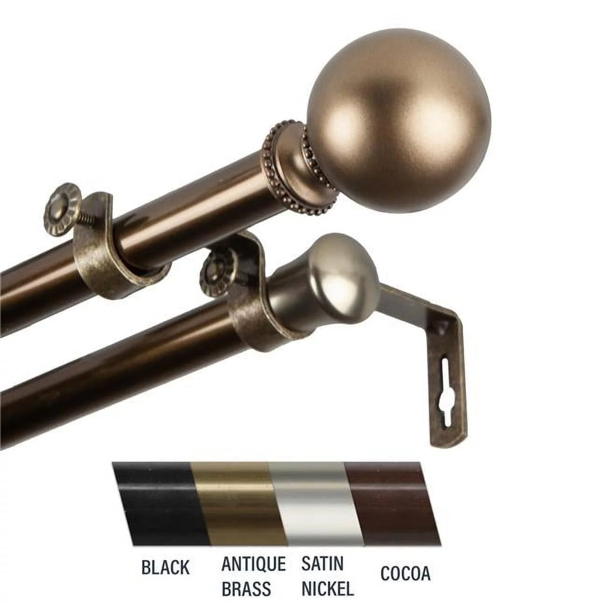 Double Curtain Rod 120-170 in. Antique Brass H749