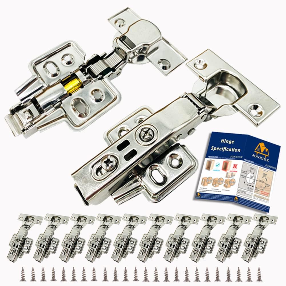 10 Pack Stainless Steel Soft Close Cabinet Hinges Q974