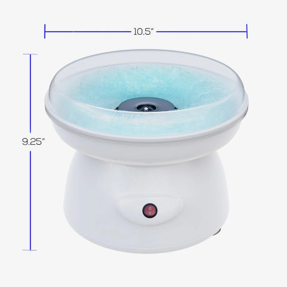 White Countertop Cotton Candy Machine with Scoop and 10 Sticks Q844