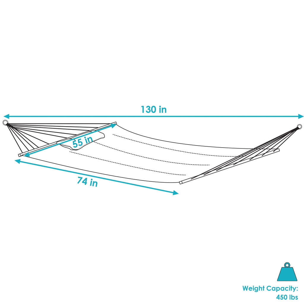 Quilted Fabric Double Hammock with Pillow D73470