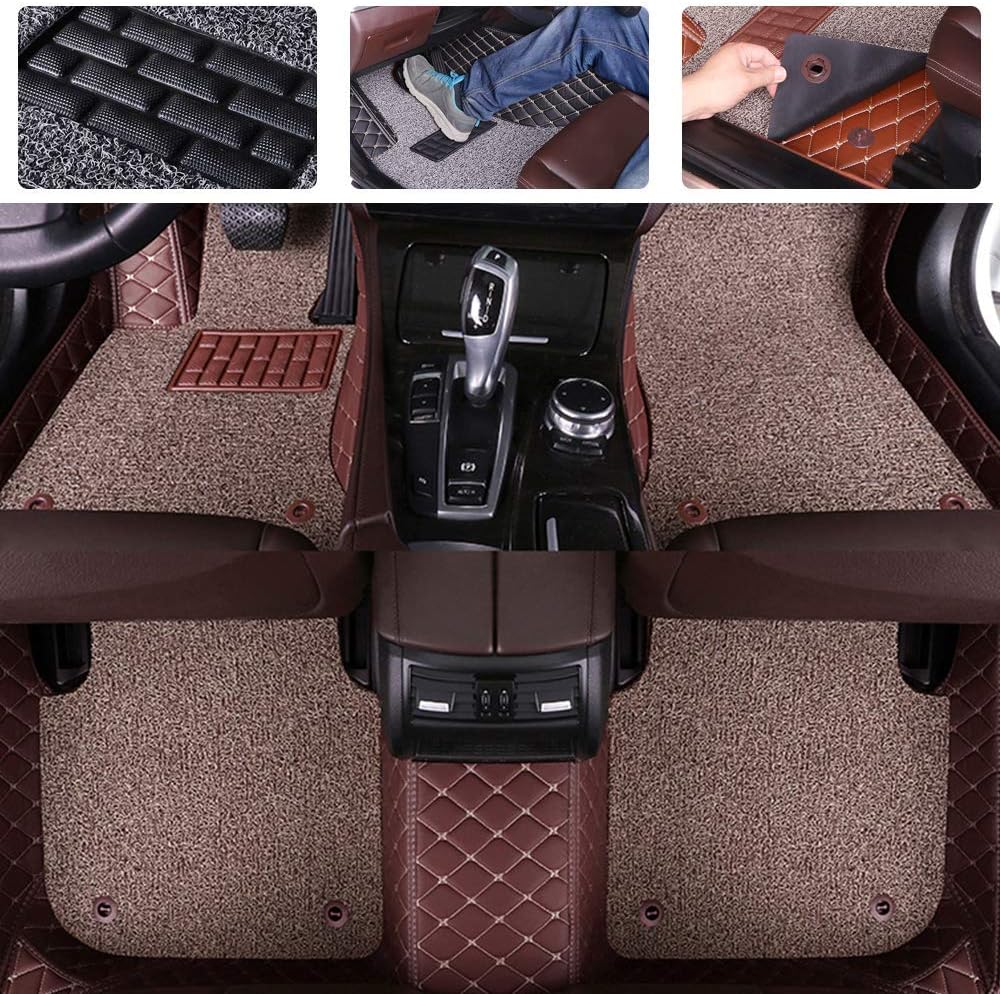 Double Layer Pu Leather & PVC Non-Slip Car Floor Mats F67587