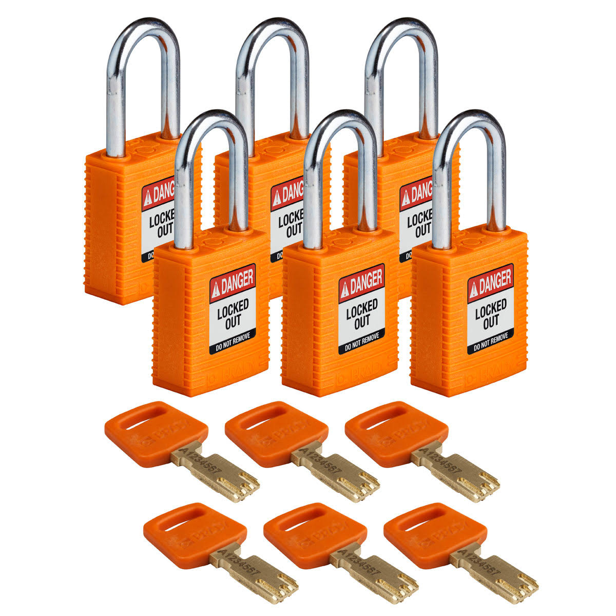 Lockout Padlock, Nylon, 6 Keys, PK6 Q3510