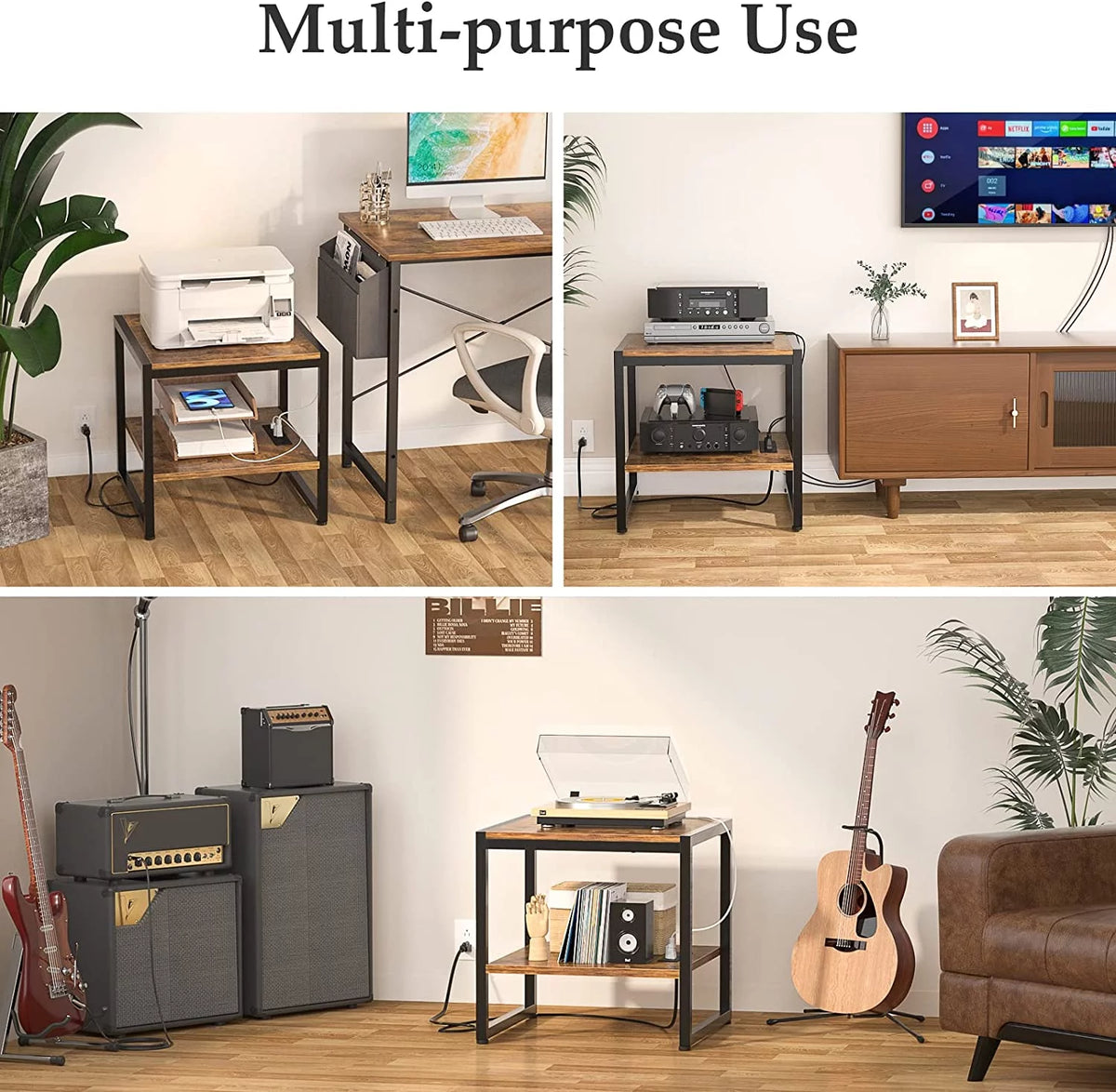 20 Inch Square End Table with Charging Station A602