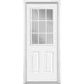 32 in. x 80 in. 9 Lite Right-Hand Inswing Primed Steel Prehung Front Exterior Door with Brickmold T203