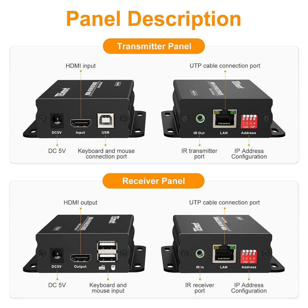 HDMI KVM Extender Over CAT5/6 Cable, 1080P 60Hz E614752