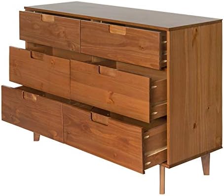 6 Drawer Pine Wood Double Dresser U38672